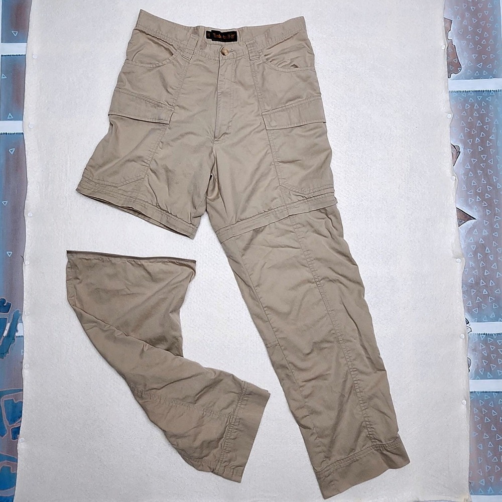 Timberland Y2K Convertible Cargo Hiking Pants Shorts 32x32 Tan Gorpcore Utility